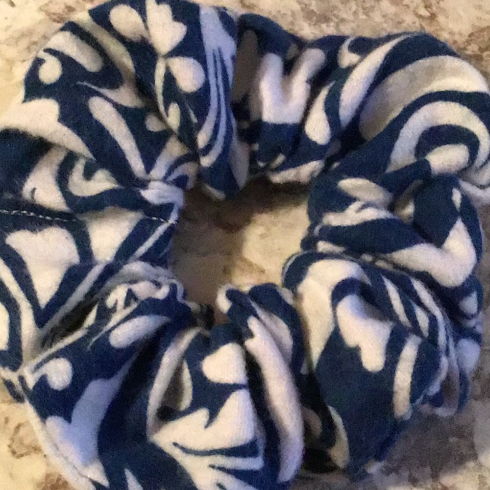 Blue white damask scrunchies scrunchies elastic